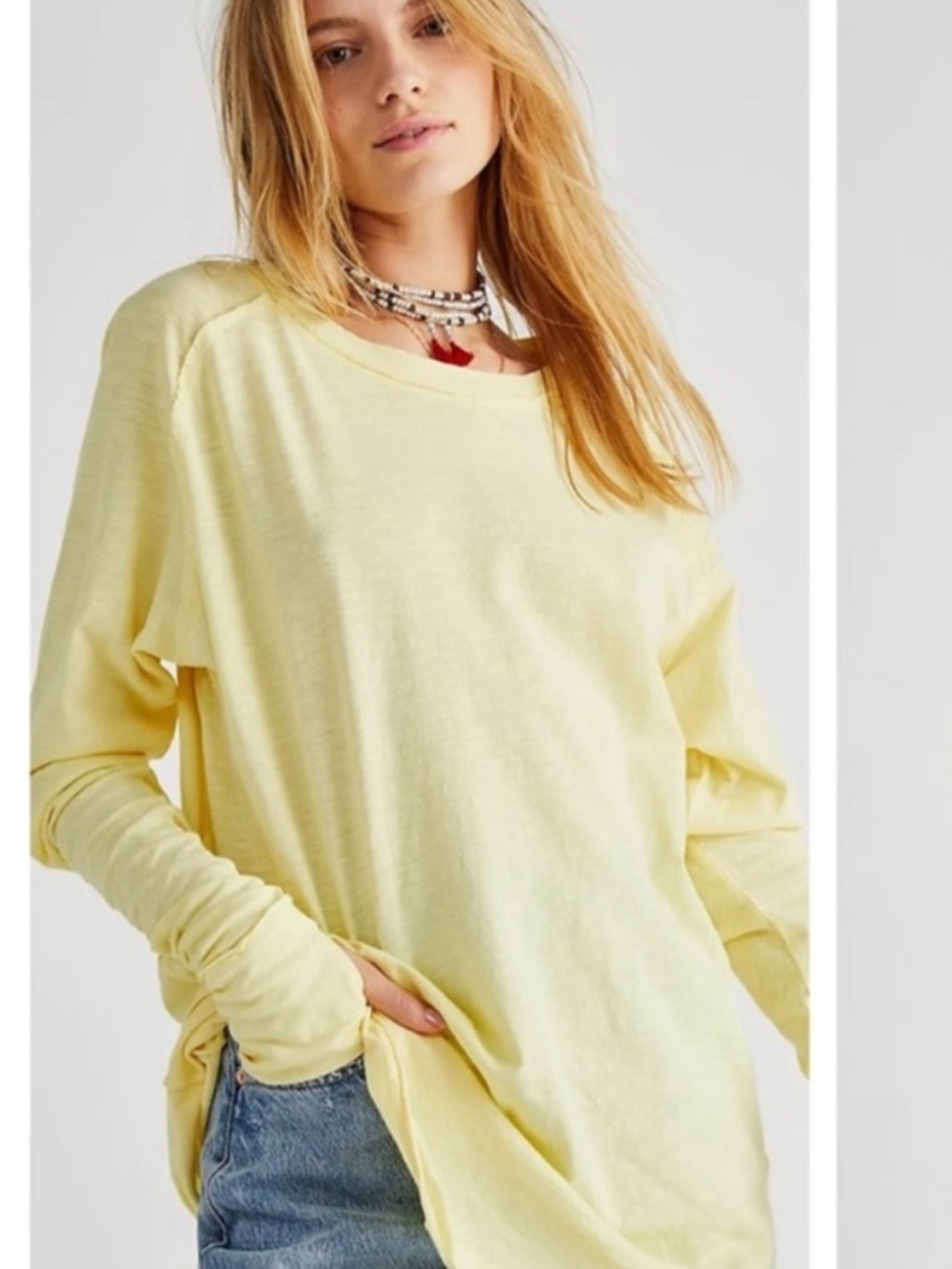We The Free Arden Tee In Tender Yellow Size XS NWT